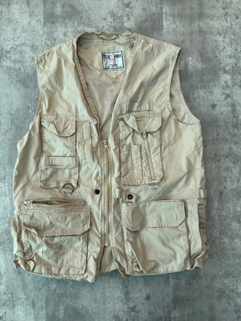 Fox Fire Ultimate Vest Mens SM Khaki Sportsman Zip Hunting Fishing Photographer